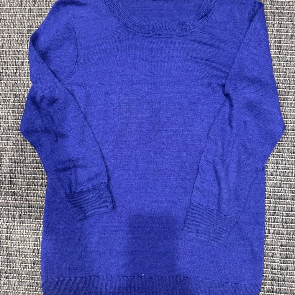 J. Crew Women's Vibrant Purple Linen Crewneck Sweater